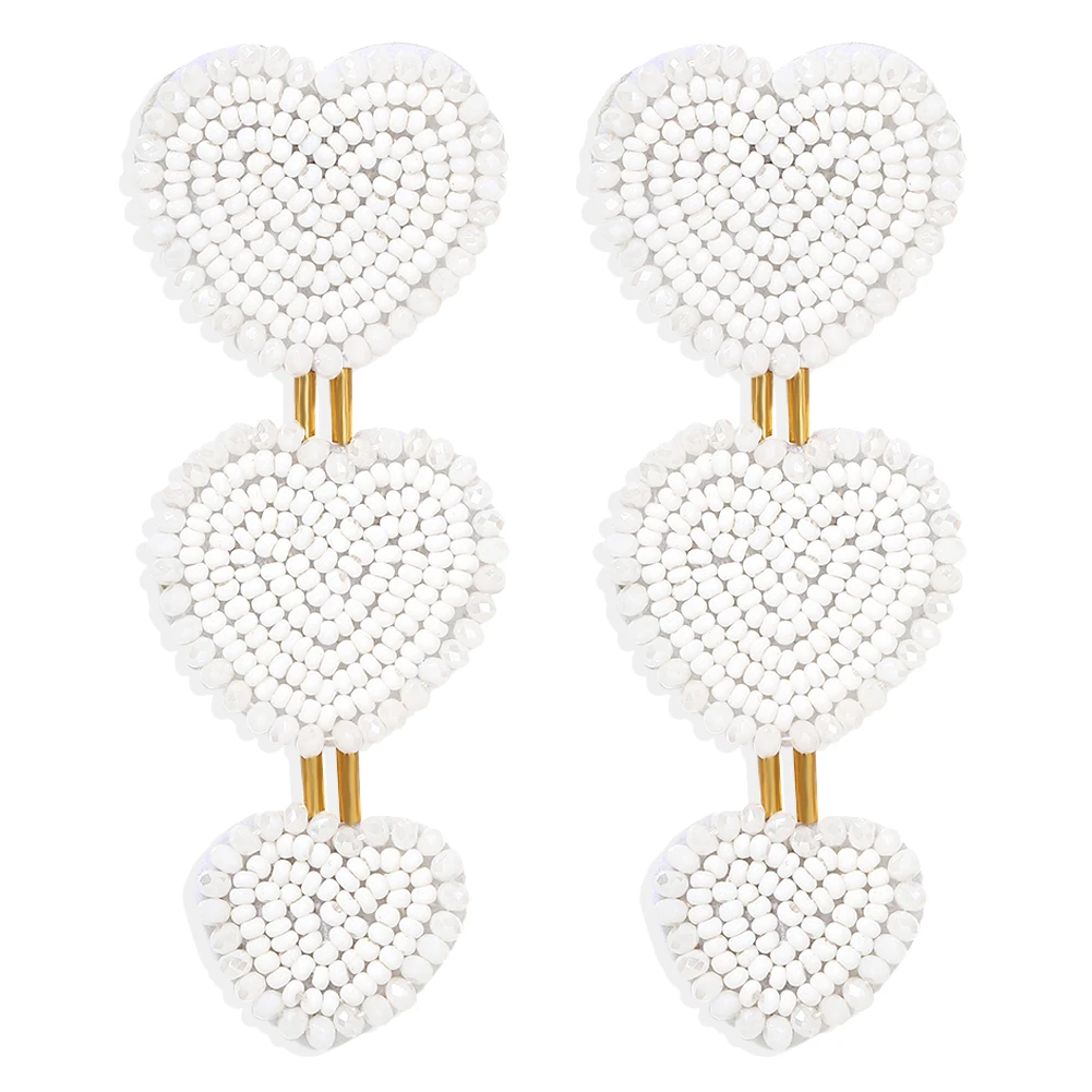 Dvacaman белые большие модные женские серьги бусы цветок кисточки бахрома висячие