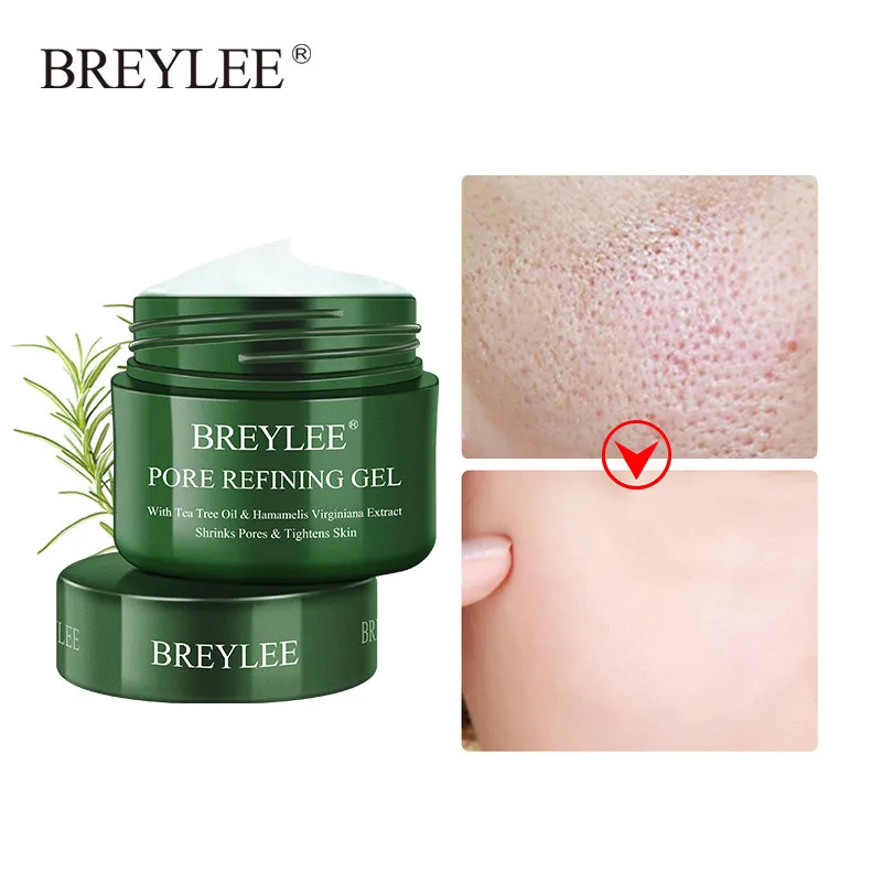 

BREYLEE Shrink Pores Face Cream Tea Tree Serum Oil-Control Anti-Aging Tighten Skin Repair Dry Skin Gel Moisturize Skin Care 40g