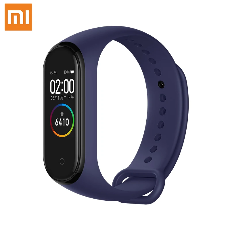 Xiaomi mi смарт-браслет mi Band 4 фитнес-браслет 0,9" AMOLED цветной сенсорный экран управление музыкой пульсометр BT - Цвет: Blue-CN