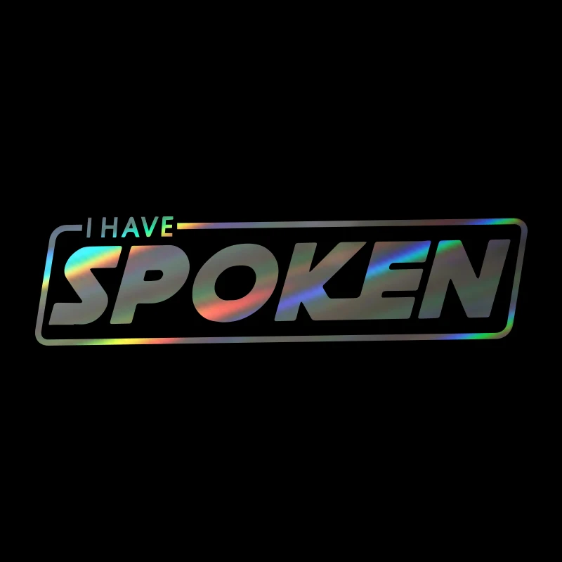 Baby Yoda 'I HAVE SPOKEN' Car Sticker Notebook Star Wars Lineup Car Window Waterproof Sticker 30*7.8cm