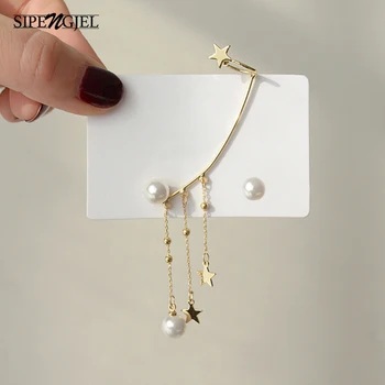 

Fashion Pearl Gold Earrings Long Chain Star Earings For Women Charm Luxury Fashion Korean Jewelry 2020
