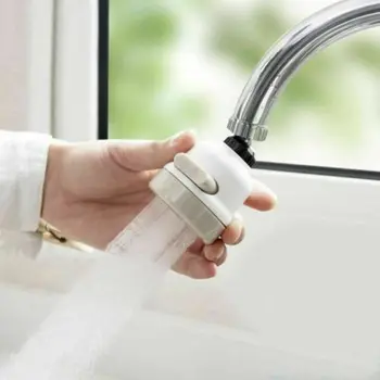 

White Kitchen Tap Head 360° Rotatable Faucet Water Saving Filter Sprayer Faucet Nozzle Booster Water Saver