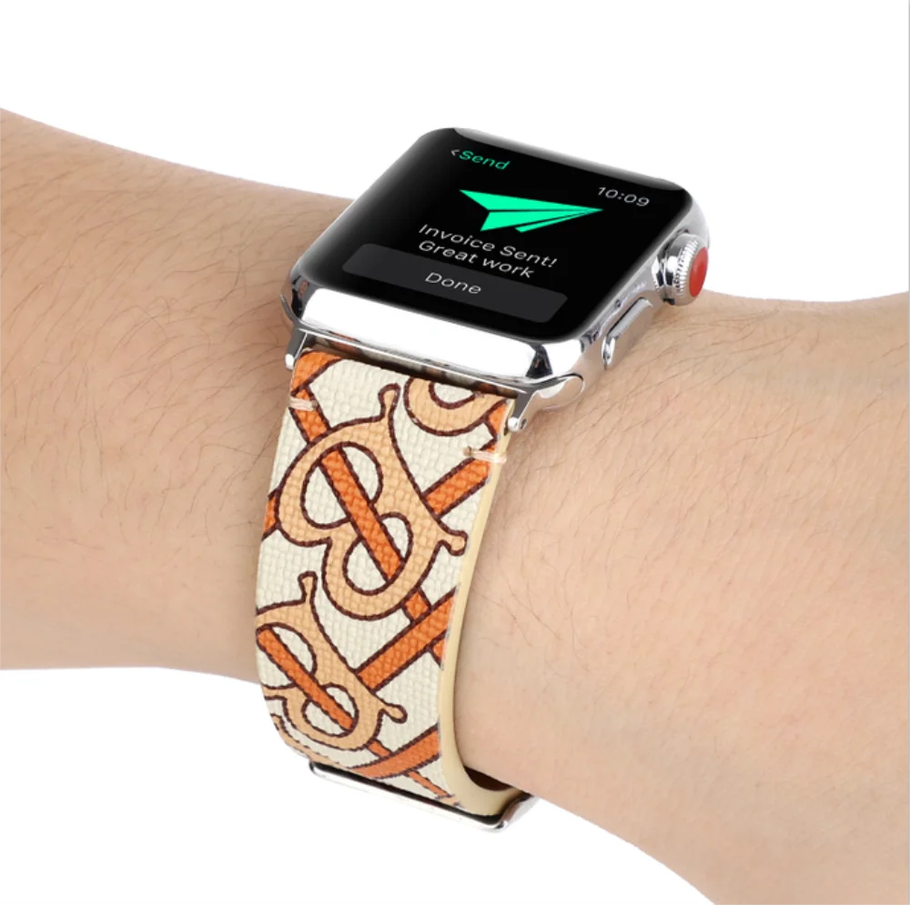Ремешок из натуральной кожи для Apple Watch band 4 3 iwatch 42 мм 38 мм 44 мм 40 мм pulseira correa браслет умные часы аксессуары петля