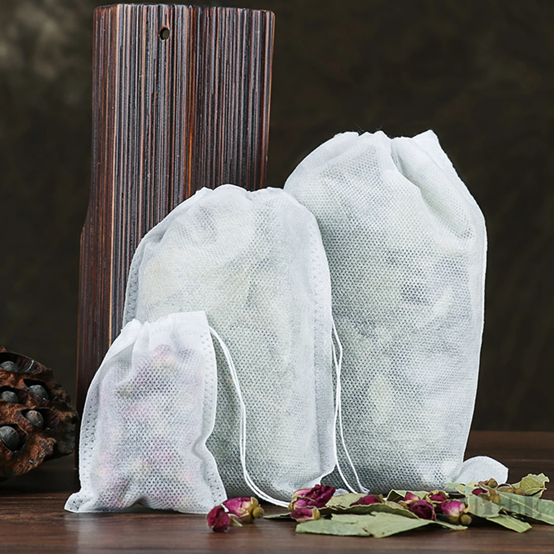 100 sachets de thé jetables avec cordon pour infusion herbes_voghion.com