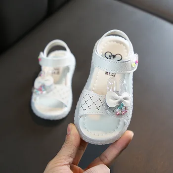 

Newest Summer Kids Leathers Shoes Sweet Bowtie Children Sandals Girls Toddler Baby Breathable Hollow Out Princess Shoes D114