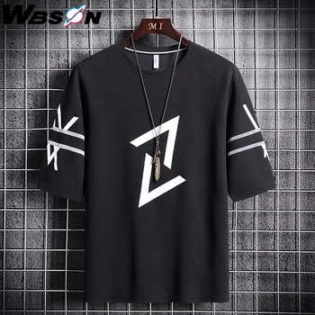 

Wbson Men's Fashion Half Sleeve T-shirts Summer Harajuku Print Hip Hop Streetwear Men Casual T-shirts Men DT-022