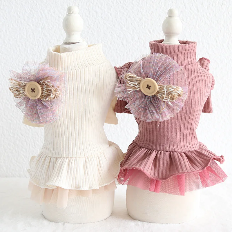 Kawaii зимняя одежда для собак четыре фута одежда для домашних животных Chiwawa jorkie Bomei платья в полоску