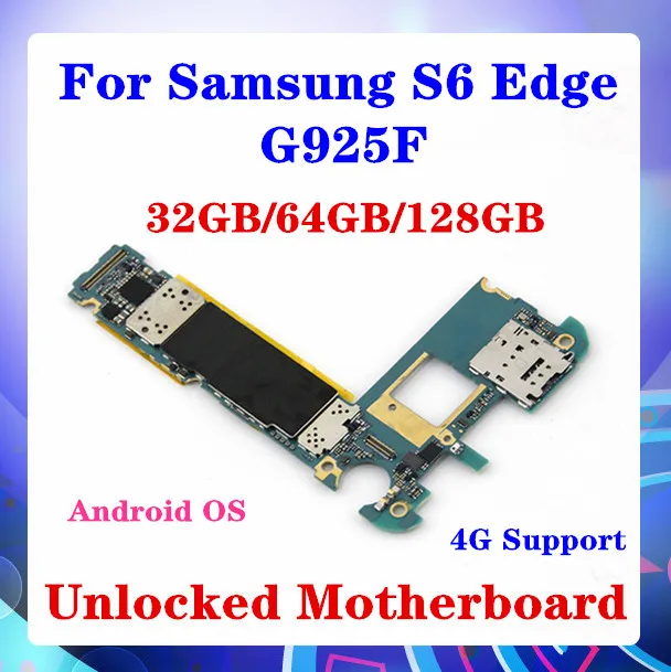 32 ГБ/64 Гб/128 ГБ для Samsung Galaxy S6 Edge G925F материнская плата с чипом Android OS SIM карта оператор 4G поддержка MB|Антенны