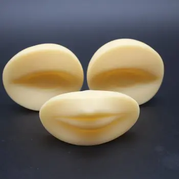 

3D Practice Dermis Lips Replacement Parts 2pcs Eyes+1pcs Lip for Permanent Makeup Practice Tattoo