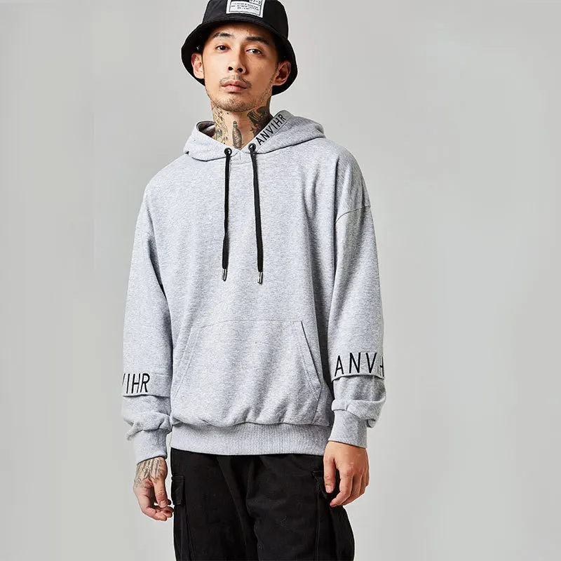 

2019 Men's Summer New Casual Simple Letter Print Hooded Loose Temperament Trend Cotton Long Sleeve Hoodies Harajuku