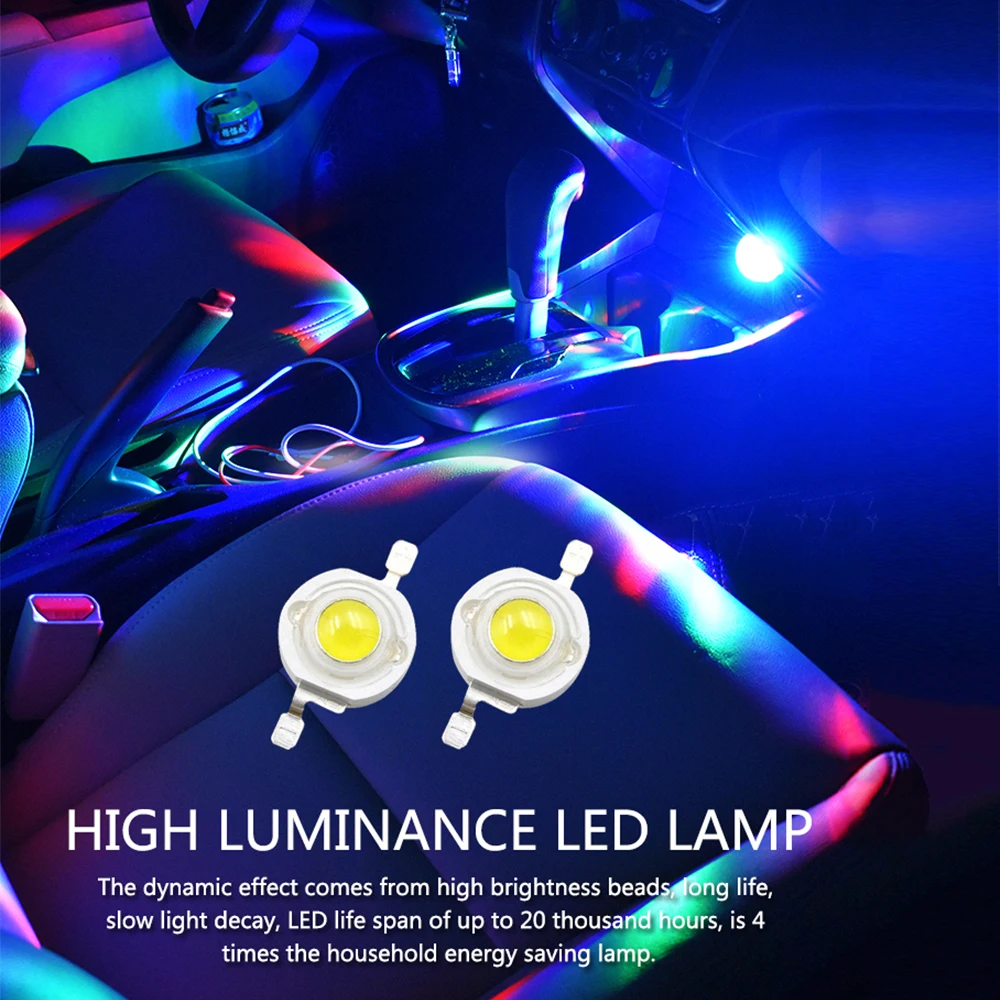 Car USB Ambient Light DJ RGB Mini Colorful Music Sound Led Apple USB Interface Holiday Party Atmosphere Interior Dome Trunk Lamp