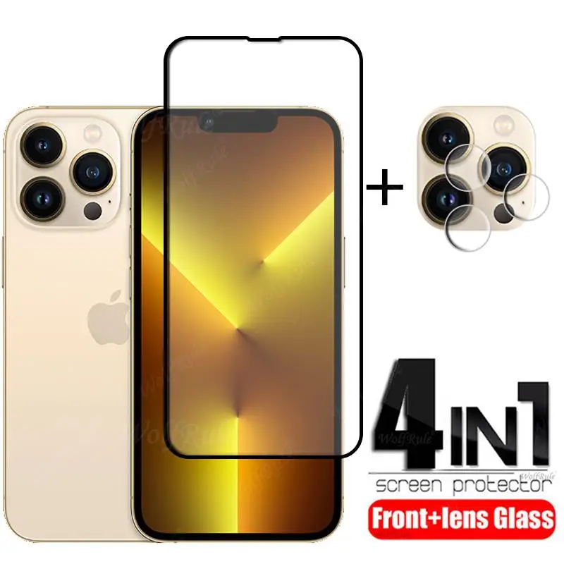 4 in 1 For iPhone 13 Pro Glass For iPhone 13 Full Film Screen Protector