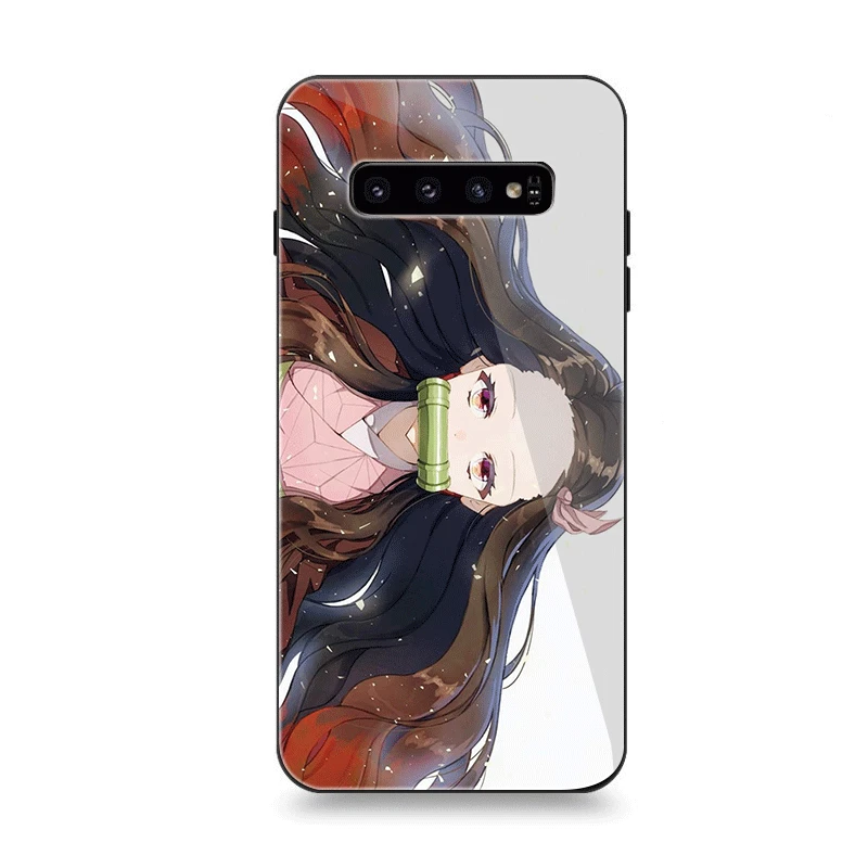 Чехол для телефона Стекло для samsung A40 A50 A10 A20 A30 A60 A70 S10 S7 край S8 S9 Plus Note 8 9 крышка kimetsu без yaiba