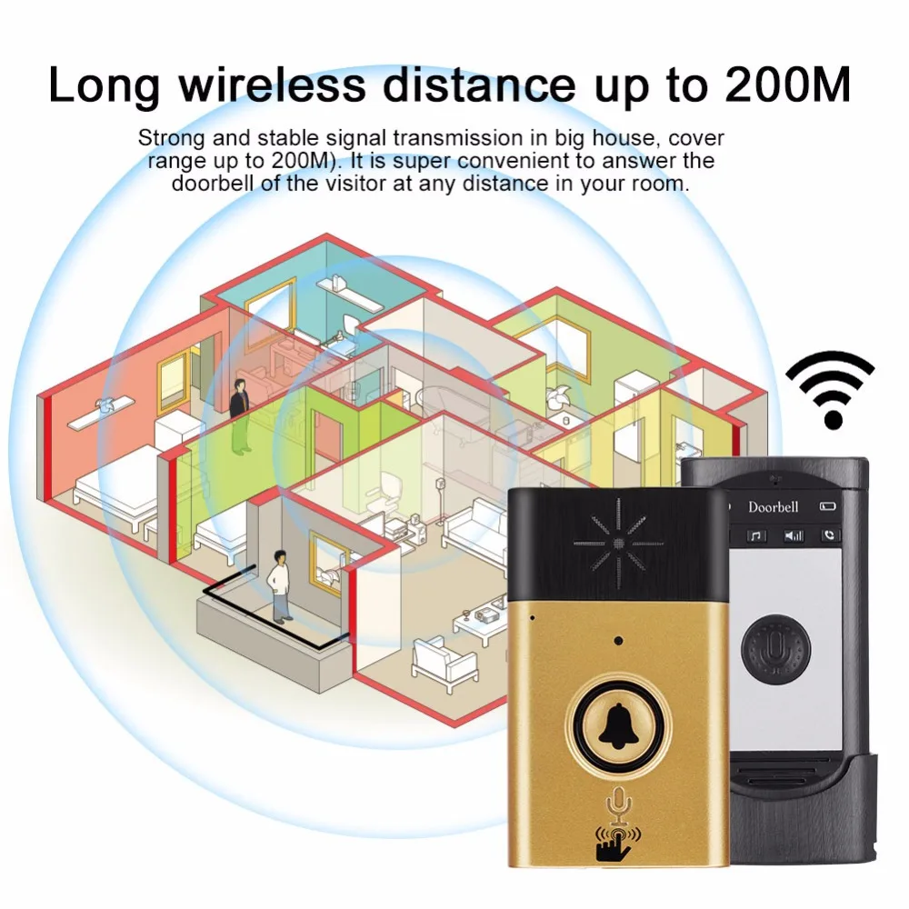 Беспроводная Голосовая внутренняя система связи дверной звонок двусторонний звонок Дверной звонок Домашний домофон дверной звонок умный дом система безопасности тембр inalambrico