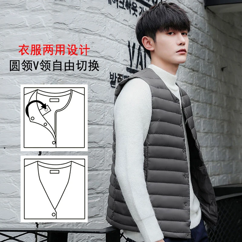 NewBang 7XL Plus Size 90 White Down Vest Men Ultra Light Down Vest Portable V-neck Sleeveless Coat Man Winter Warm Liner hooded puffer jacket