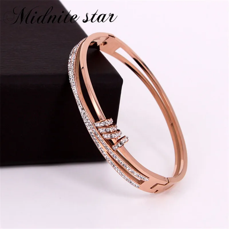 Midnite star 4 Little Circle простой Кристальный браслет из нержавеющей стали модный женский браслет ювелирный подарок