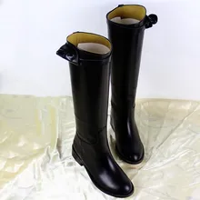 Новая обувь Для женщин из натуральной кожи; черные Ботфорты сексуальный женский осень-зима женские сапоги до бедра