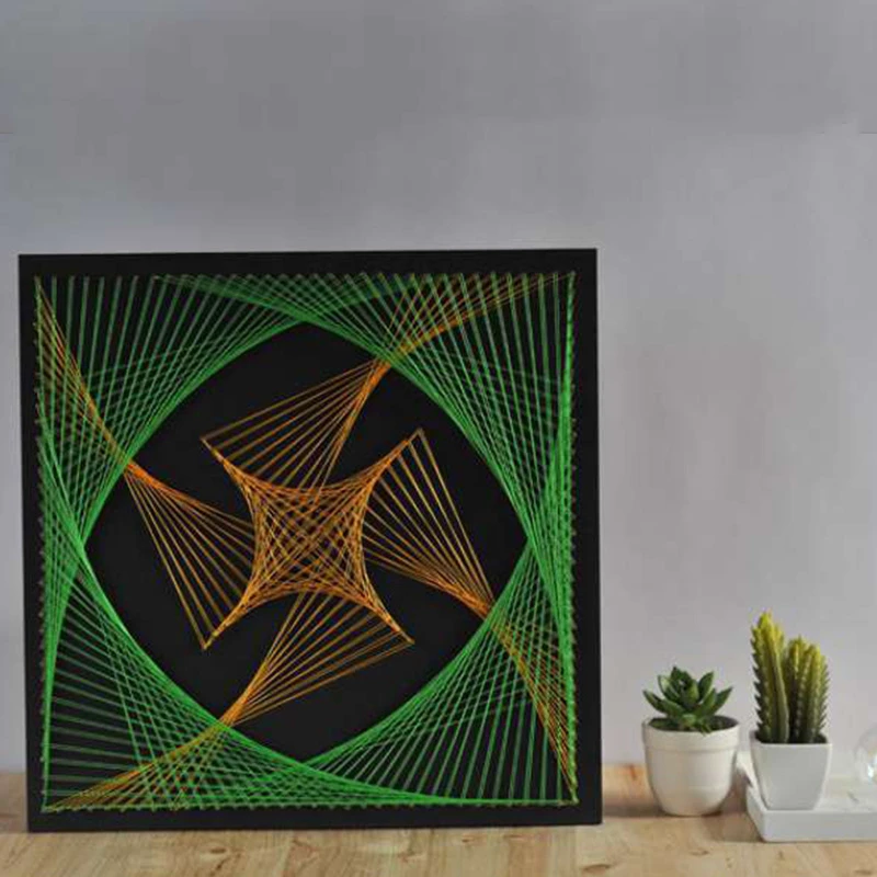 3D DIY Yarn Painting Pin String Nail String Art Kit Geometric Winding Lines  Drawing Painting Art Kit with Frame Room Deco|Vẽ Tranh & Thư Pháp| -  AliExpress