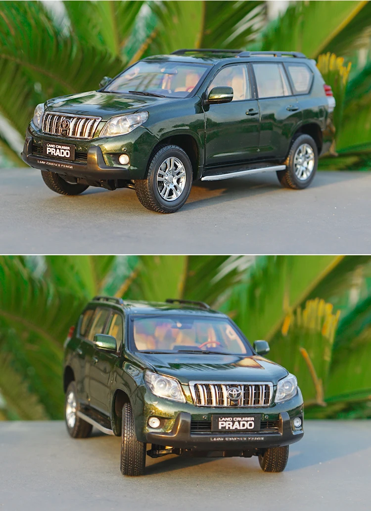 1:18 Toyota Land Cruiser Prado Diecast Suv Car Model Toys For Boy Gifts Collection Hobby White Green With New Original Box