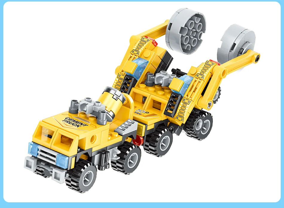 8 в 1 Citys Engineering Police DIY машина Робот сборные строительные блоки грузовик деформация робот комбинация Кирпичи игрушки для детей