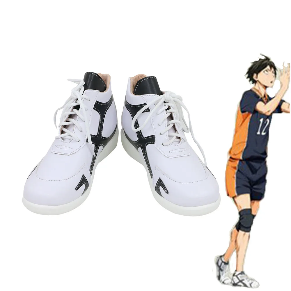 

Haikyu!! Haikyuu!! Karasuno High School Volleyball Team Daichi Sawamura Asahi Azumane Anime Cosplay White Sports Shoes Boots