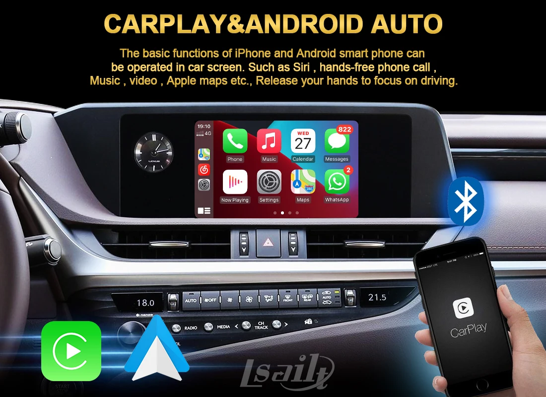 4GB PX6 Lsailt Android 9.0 video Interface Box for Lexus GX 2013-Now included CarPlay , Android Auto NetFlix, YouTube GX460 gps navigation for car