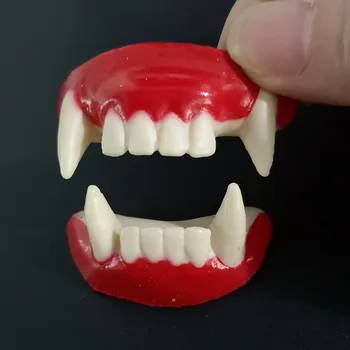 

Frightening Halloween Party Cosplay Funny Denture Plastic Teeth Non-toxic Safe Party Toy Vampire Teeth Does Not Hurt The Tooth