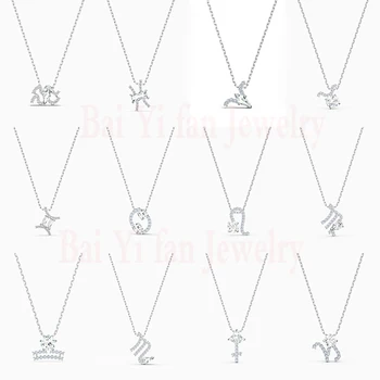 

2020 Fashion SWA New ZODIAC II Pendant Necklace Charming 12 Constellation Symbols Platinum Necklace Women's Trendy Jewelry Gifts