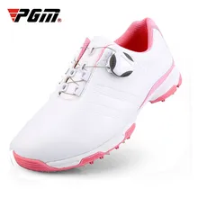 PGM New Ladies Golf Shoes Breathable Rotating Buckle Sneakers Womens Auto Lacing Waterproof Microfiber Anti-slip Golf Shoes