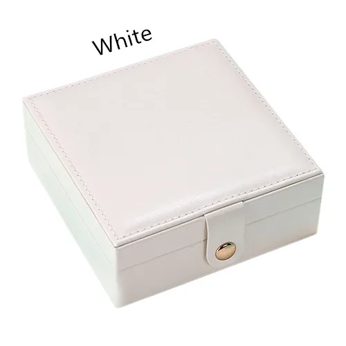 White Jewelry Box Женская искусственная кожа шкатулка для ювелирных изделий путешествия переносит ожерелье серьги кольцо браслет в виде помады чехол для хранения Органайзер держатель аксессуары - Цвет: White Jewelry Box