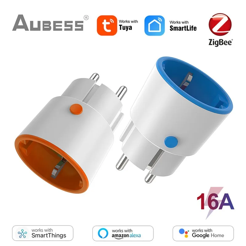 16A Tuya ZigBee 3.0 Smart Power Plug EU Smart Socket Energy Monitor Outlet Wireless Voice Remote Control Alexa Google Home smart socket smart plug socket