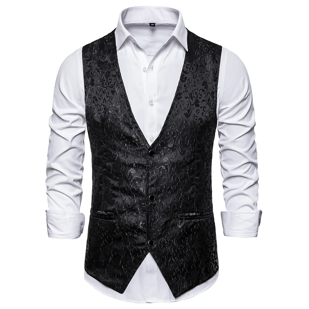 WENYUJH 2019 New Arrival Autumn Men's Print Vest Men Brand Night Club Prom Suit Vest Men Waistcoat Wedding Formal Vests for Men WENYUJH 2019 New Arrival Autumn Men's Print Vest Men Brand Night Club Prom Suit Vest Men Waistcoat Wedding Formal Vests for Men