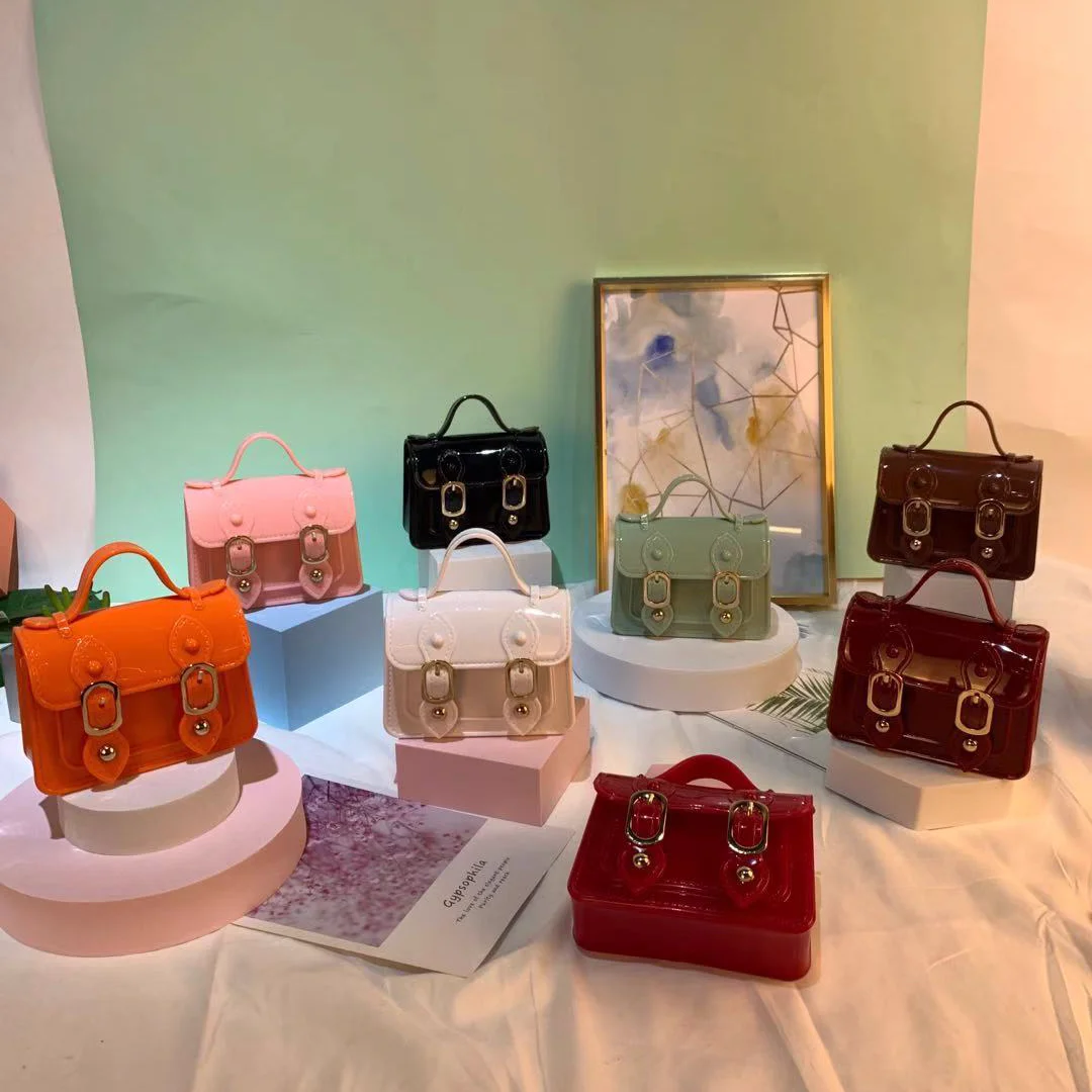 Purse and Handbag for Women 2021 Cute Mini Coin Wallet Candy Color Kids PVC Jelly Crossbody Bags Baby Girls Party Purses