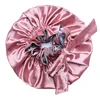 bonnet satin nuit long care women sleeping hat big sizeadjust hair styling silk head wrap shower cap 3