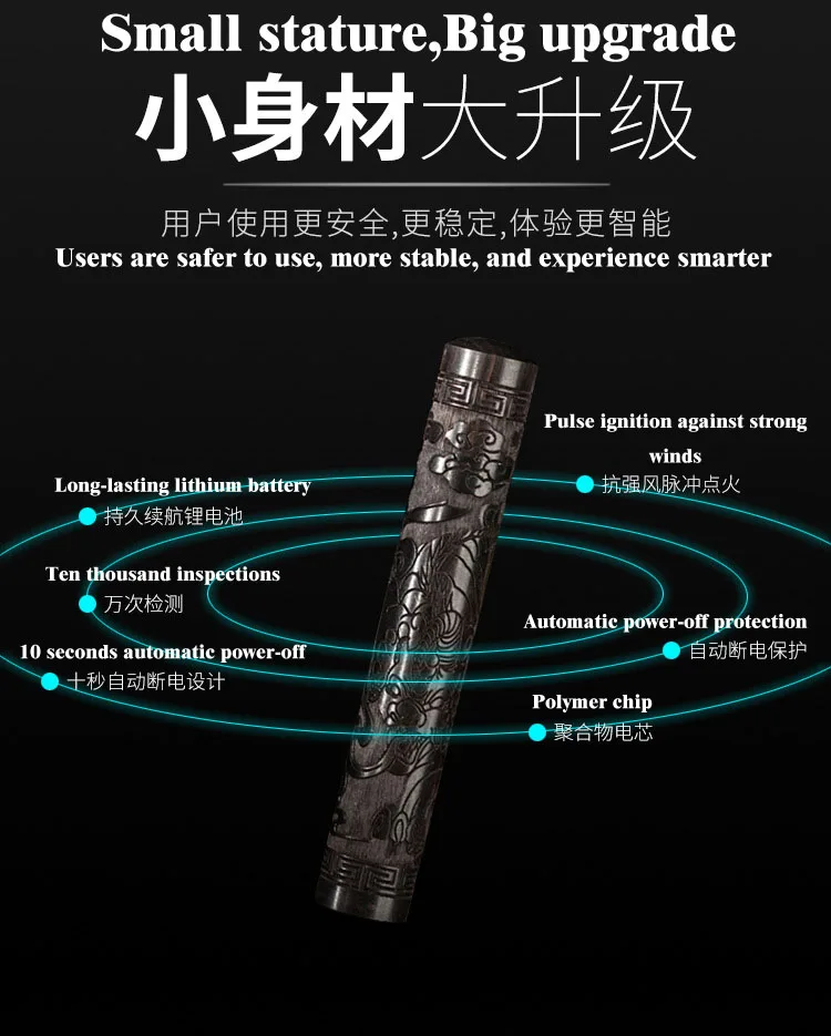 Индукционная зажигалка USB перезаряжаемая Зажигалка из сандалового дерева