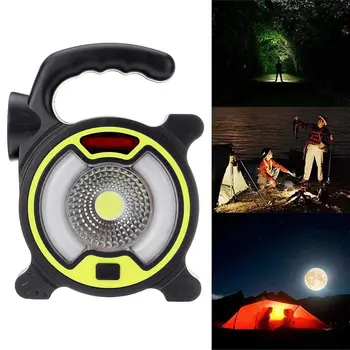 

4 Modes COB LED Portable Spotlight LED Work Light Solar Rechargeable for Outdoor Camping Travel Lamp LED Flashlight USB