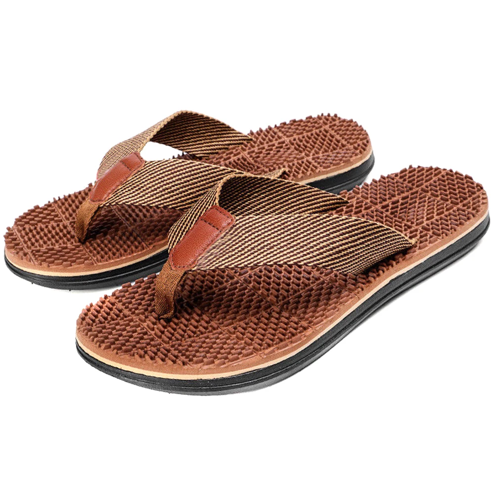 

Hot Men Flip Flops Massage Slippers Sandals Textile Strap Anti-slip Shoes for Summer Beach BVN66