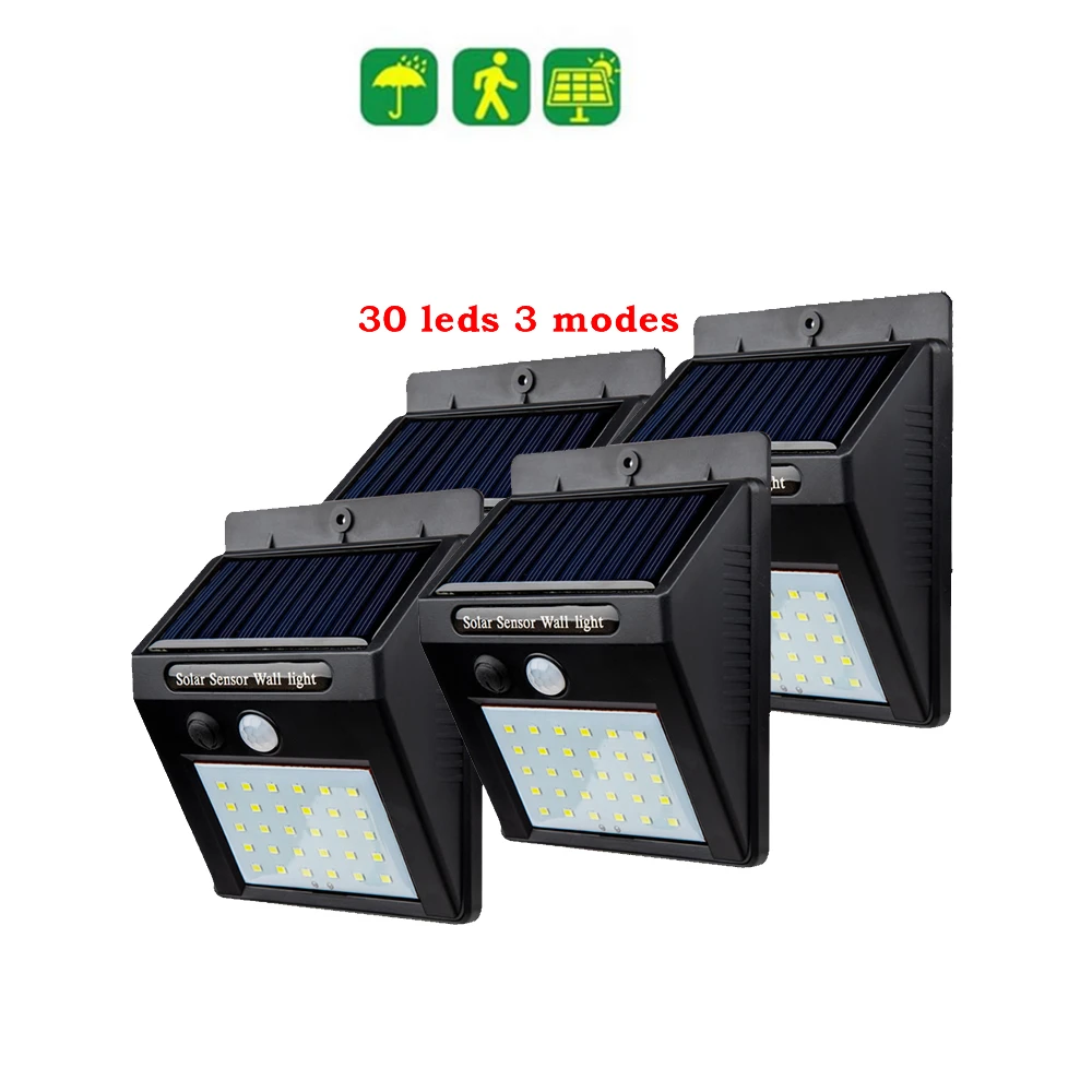 

2/4PCS 30 LED Solar Light PIR Motion Sensor Wall Lamp Energy-saving Lights Waterproof Outdoor Garden Floodlights Spotlights 500