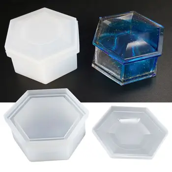 

DIY Hexagon Storage Box Mold Crystal Epoxy Plum-shaped Silicone Mould