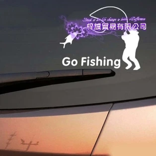 Fishing Hunter Go Fishing Car Boat Sticker Fish Decal Posters Wall Decals Pegatina Decor MuralFisher Sticker