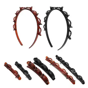 

Barbershop 6Pcs Unisex Fashion Hair Styling Headband Headwear Hair Hoop Hair Accessories Double Layer Hair Salon Accessories