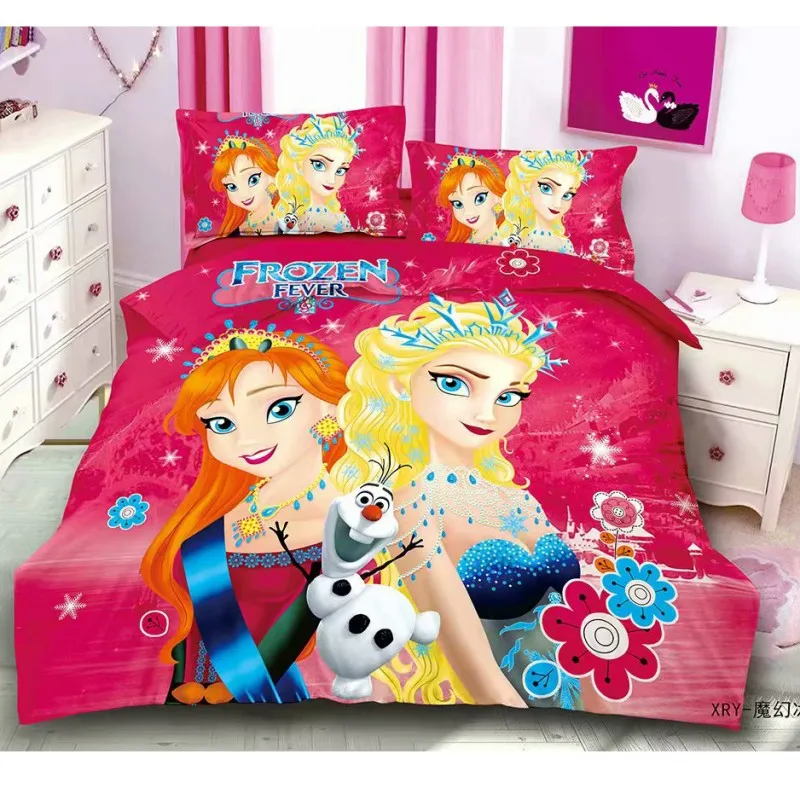 Disney Золушка Белла Принцесса Рапунцель набор постельного белья для девочек пододеяльник простыня наволочки Твин один размер Прямая - Цвет: frozen 2