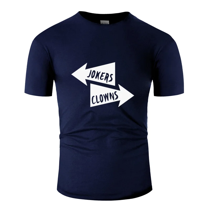 Men-Navy Blue Графический дышащий клоуны слева от меня jokers справа Футболка мужская летняя футболка брендовая Милая поп-футболка - Цвет: Men-Navy Blue