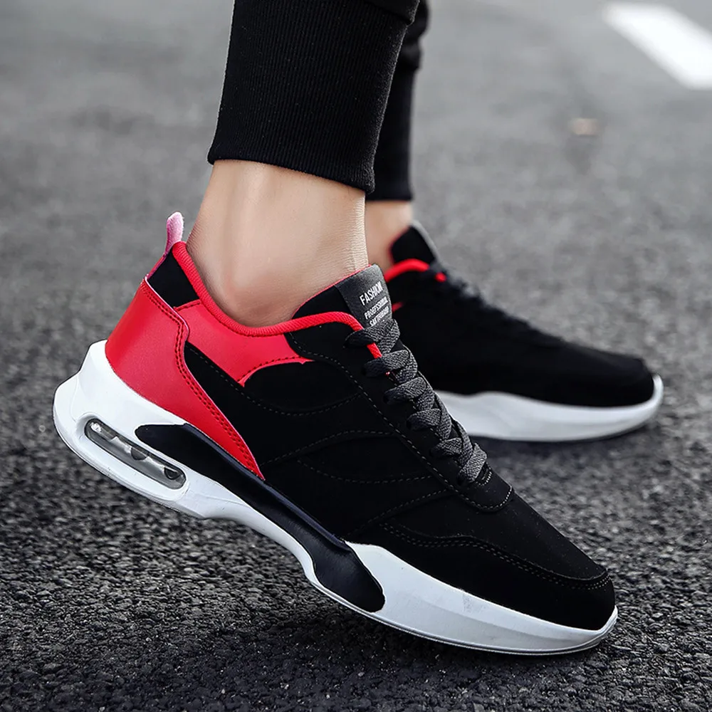 Men Casual Running Shoes Flat Lace-Up Sports Shoes Breathable Wear-Resistant Non-Slip Sneakers Sweetheart Shoes Кроссовки мужски