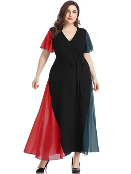 

Big size Dress for Fat MM Women summer Dress Loose patchwork plus size long Dress Bodycon Female Elegant Party Dress Vestidos