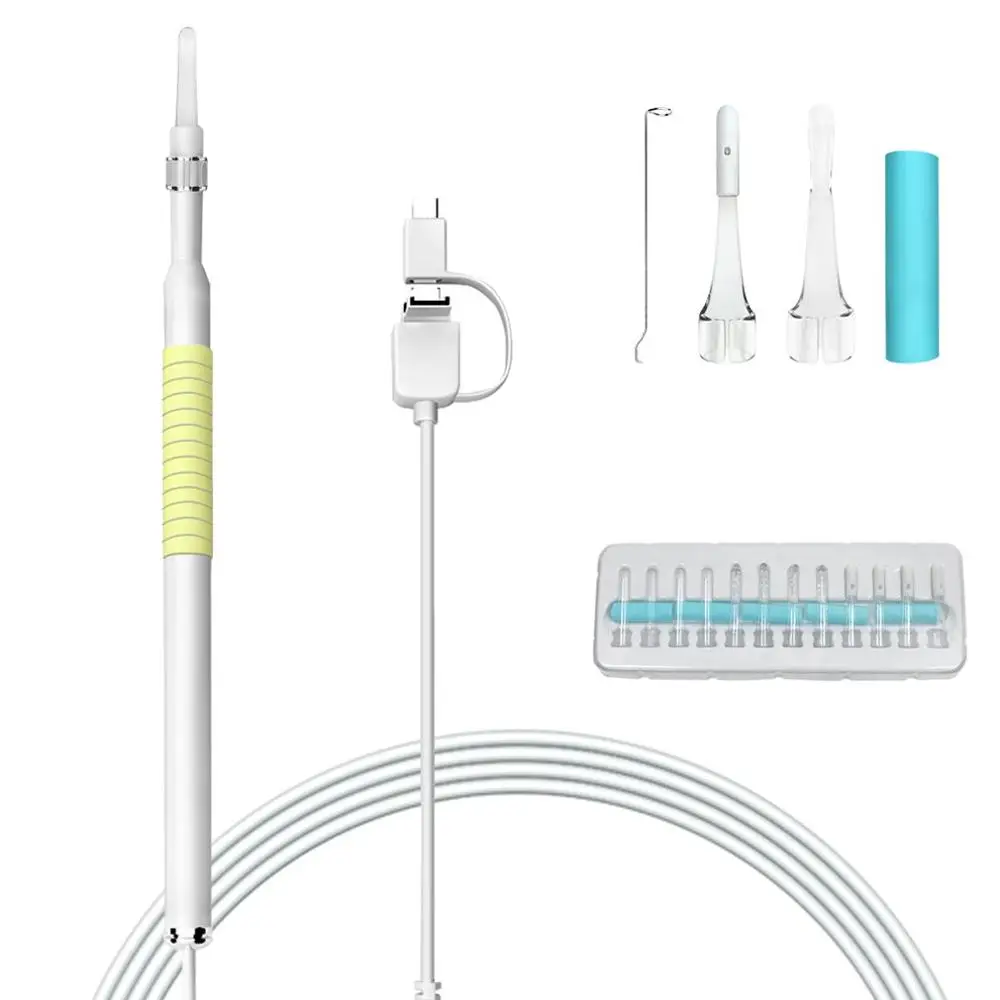 

3 In 1 Portable Size 5.5MM Ear Nose Throat Mini HD Visual Ear Spoon Endoscope Earpick Cleaner Ear Cleaning Tool