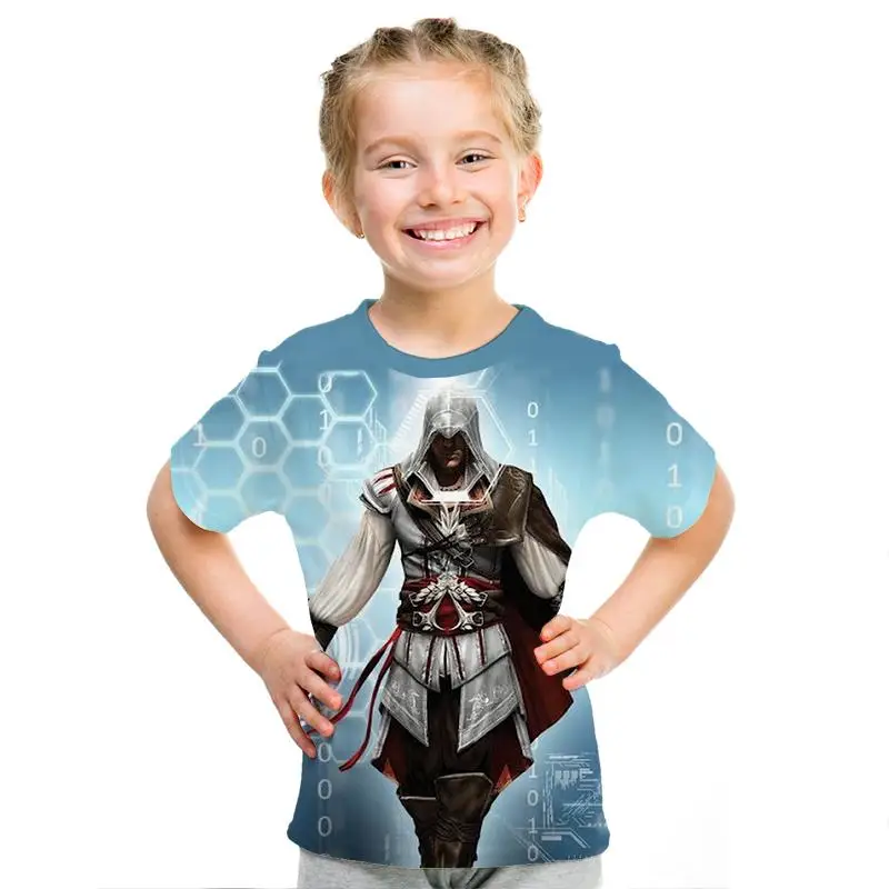 Лучшие игры Assassin's Creed детская 3D футболка одежда для мальчиков и девочек с 3d принтом, рубашка детская удобная модная футболка с короткими рукавами