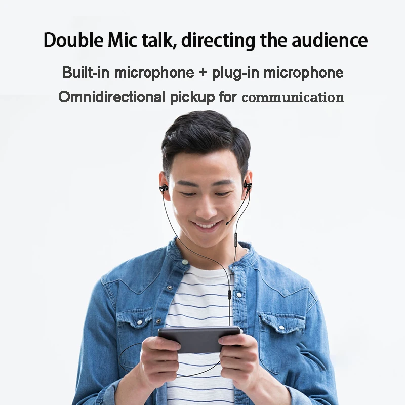 Проводные наушники вкладыши Langsdom G100X портативные Hi Fi с защитой от пота микрофоном
