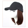 Baseball Hat with Short Hair Wigs Bob Hair Synthetic Hat for Women Summer Short Straight Hair Heat Resistant Fiber 2023 New 3