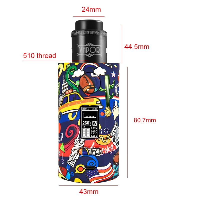 Storm230 Bypass 200 Вт Vw Tcr мод контроль температуры Лев Rda Hawk Танк Коробка мод Vape электронная сигарета Мода